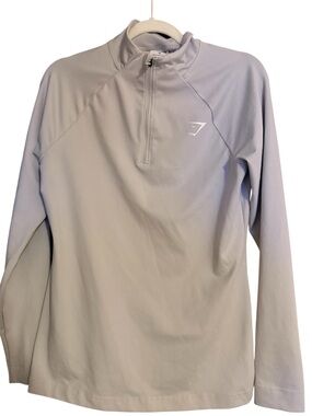 Gymshark Light Gray Athletic Quarter-Zip Top
